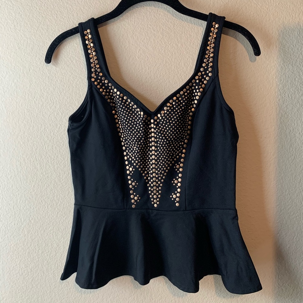 Bebe black peplum shirt